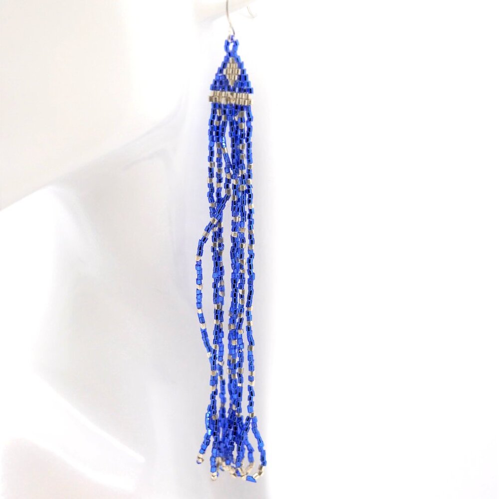 Silver Diamond Waterfall Earrings